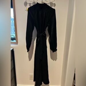 Nordstrom Brand mock neck satin maxi dress with tie waist